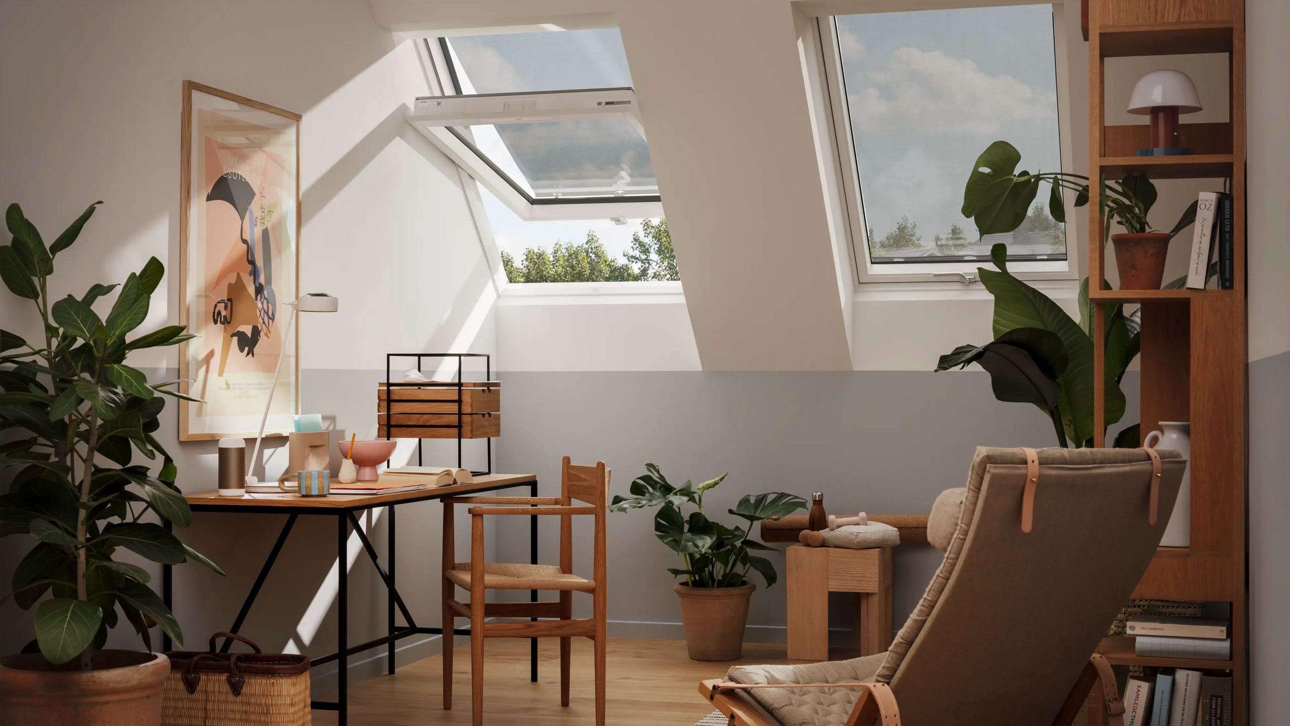 Fenêtre de toit Velux dans une chambre