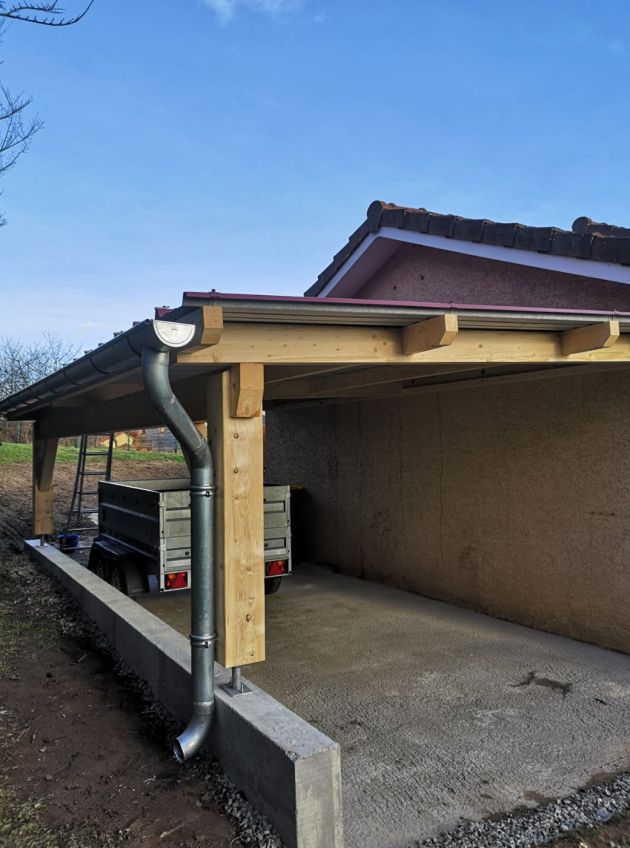 Appentis en bois par SF Toiture